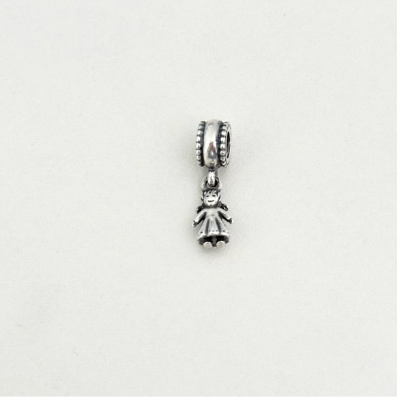 Pandora Little Girl With Pigtails Child Kid Rare Retired Bead Dangle Charm - Picture 3 of 8